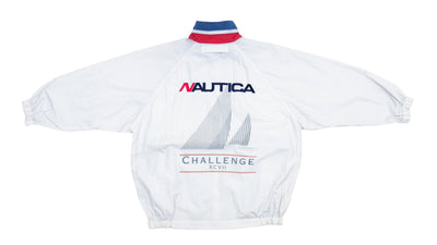 Nautica - White Sailing Challenge Bomber Jacket 1990s Medium