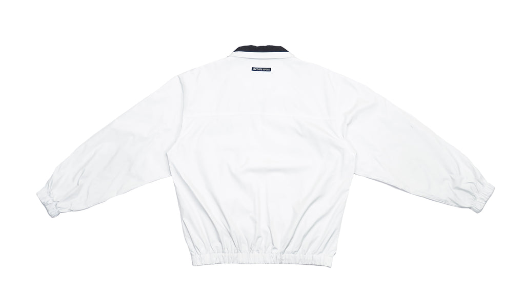 Lacoste - Black and White Sport Windbreaker 1990s Medium Vintage Retro