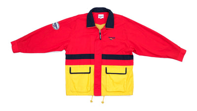 Reebok - Red & Yellow Track Jacket 1990s Large