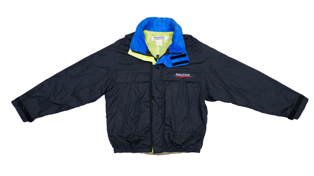 Vintage Retro Nautica - Black Competition Sailing Windbreaker 1990s Large
