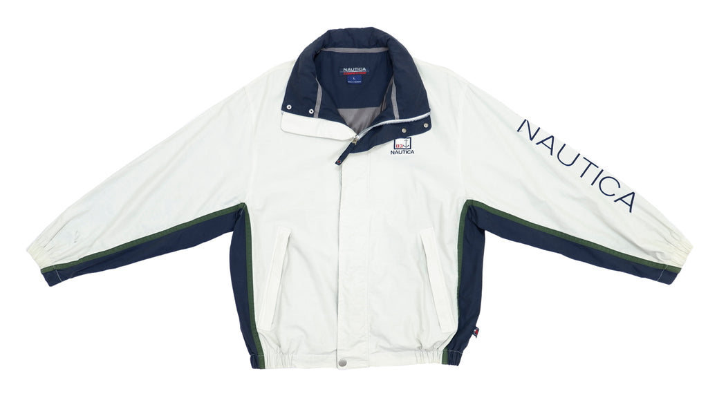 Vintage Retro Nautica - White Spellout Jacket 1990s Large