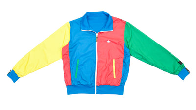 Adidas - Reversible Multi-color / Blue Zip Up Windbreaker 1990s Small