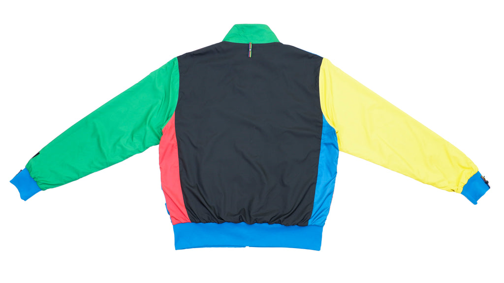 Adidas - Reversible Multi-color / Blue Zip Up Windbreaker 1990s Small Vintage Retro