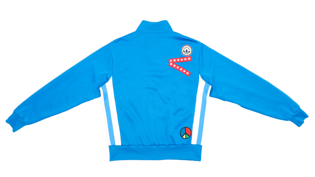 Adidas - Reversible Multi-color / Blue Zip Up Windbreaker 1990s Small Vintage Retro