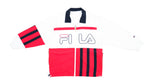 FILA - White & Red Big Spell Out Track Jacket 1990s Large