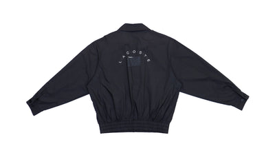 Lacoste - Black Big Logo Windbreaker Jacket 1990s Medium