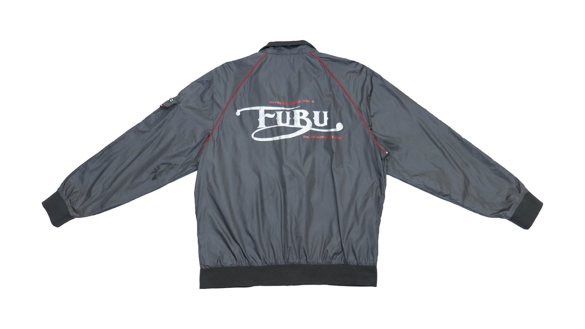 FUBU - Black Big Spell-Out Jacket 1990s Large Vintage Retro