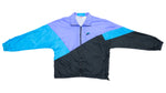 Nike - Blue, Purple & Black Colorblock Grey Tag Windbreaker 1980s Large