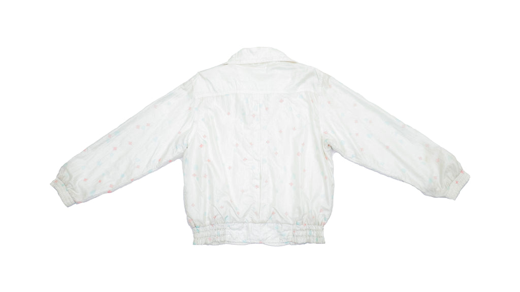 Ellesse - White Floral Bomber Jacket 1990s Medium Vintage Retro