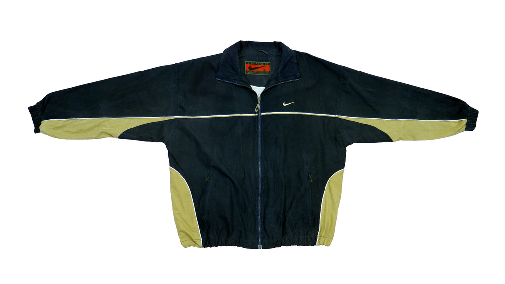 Nike - Black & Gold Premier Windbreaker 1990s Large Vintage Retro