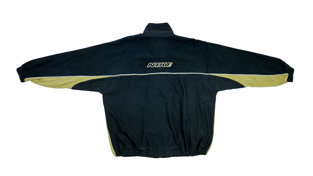Nike - Black & Gold Premier Windbreaker 1990s Large Vintage Retro