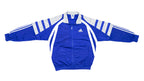 Adidas - Blue & Grey Tear-Away Track Jacket 1990s Small Vintage Retro