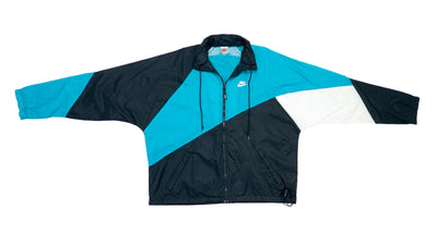 Nike - Black & Blue Color Block Windbreaker 1990s X-Large
