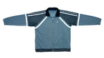 Asics - Grey Taped Logo Mesh Track Jacket 1990s Large