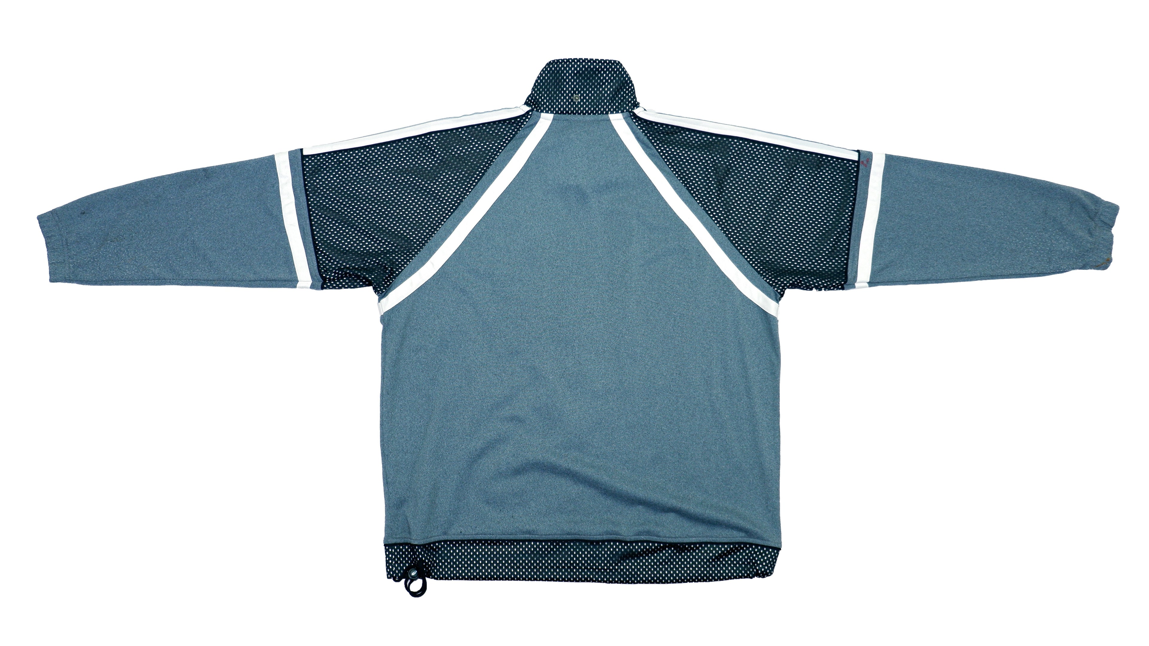 Asics - Grey Taped Logo Mesh Track Jacket 1990s Large Vintage Retro 