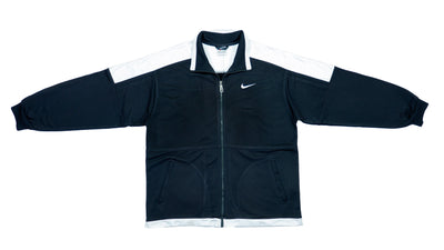 Nike - B&W Big Logo Track Jacket 1990s Large