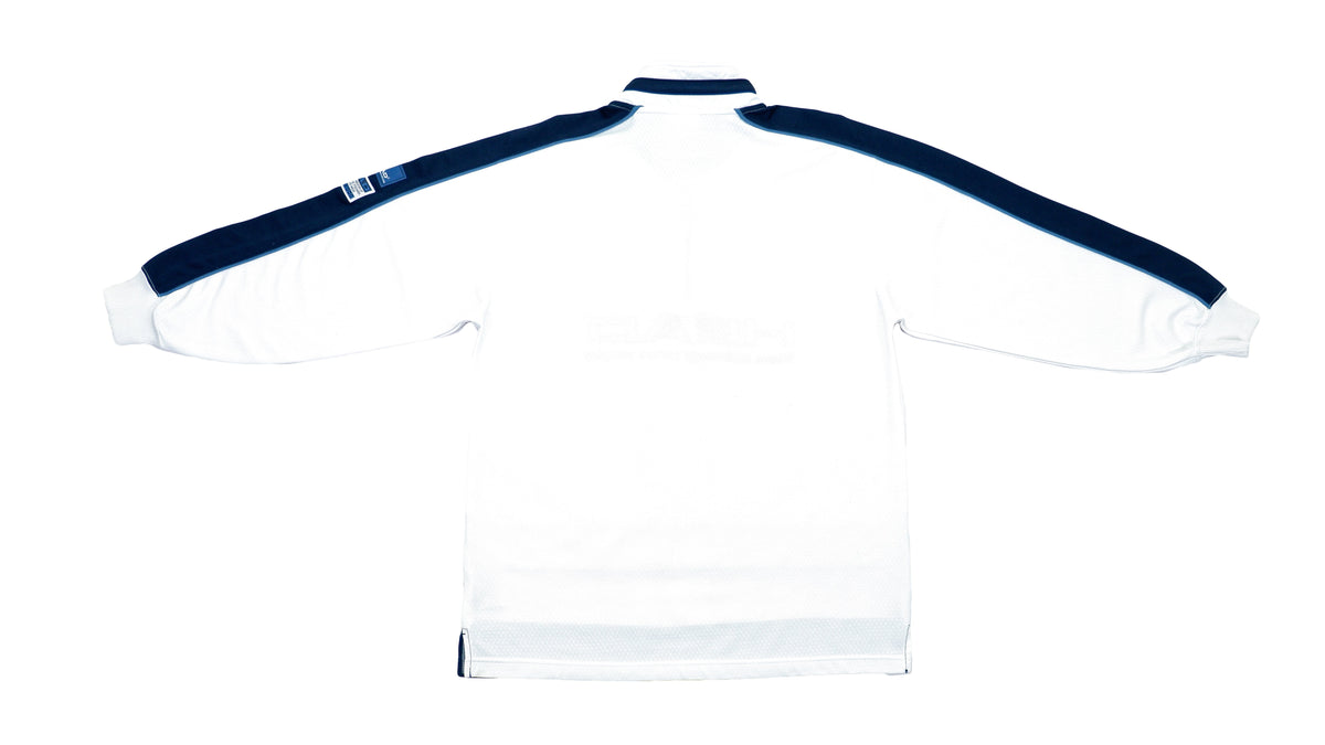 Head - White & Blue 1/4 Zip Spell-Out Track Jacket 1990s Medium Vintage Retro 