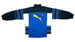 Puma - Black & Blue Big Logo Track Jacket 1990s Large