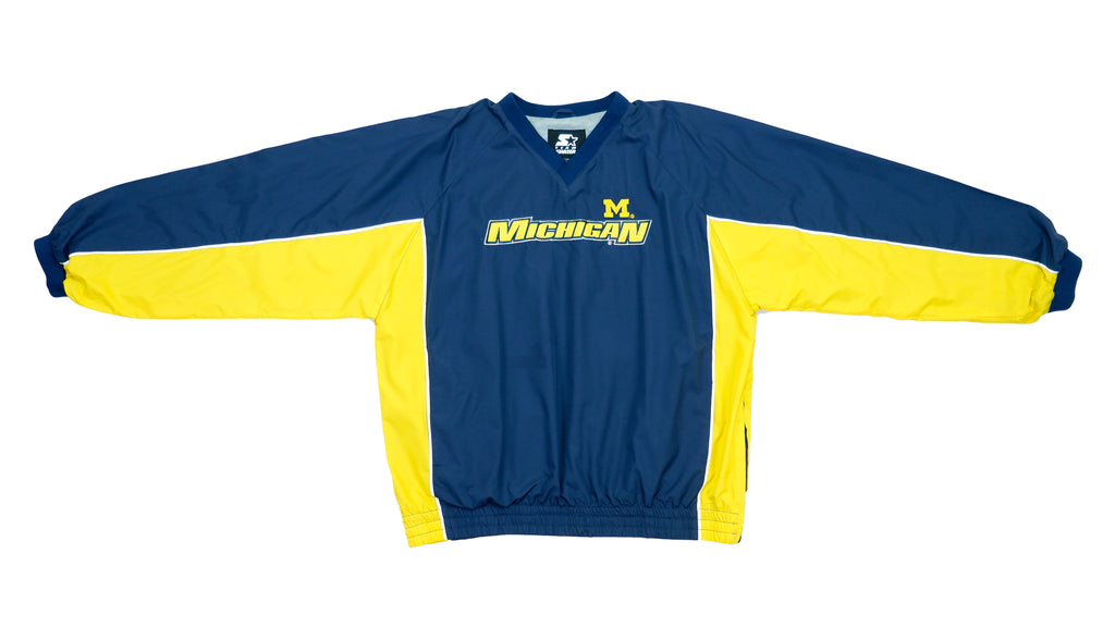 Starter - Michigan Pullover 1990s Large Vintage Retro Football