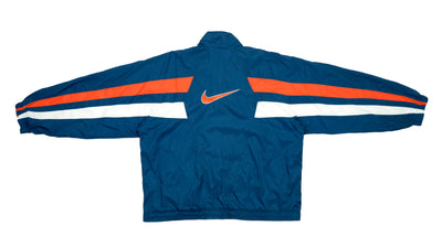 Nike - Blue with Red & White Stripes Big Logo Windbreaker 1990s Large