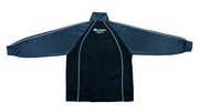 Champion - Black and Grey Taped Logo Zip-Up Track Jacket 1990s Large Vintage Retro
