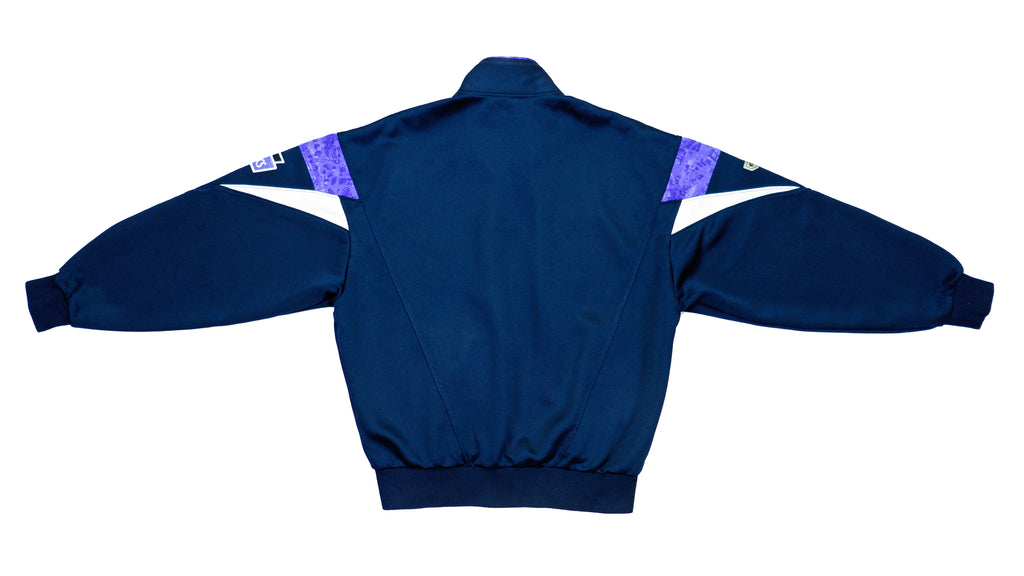 Asics - Blue and Patterned Purple Track Jacket 1990s Medium Vintage Retro