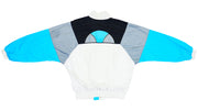 Ellesse - White, Black & Blue Colorblock Bomber Jacket 1990s Large