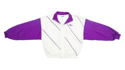 Reebok - White & Purple Windbreaker 1990s Medium