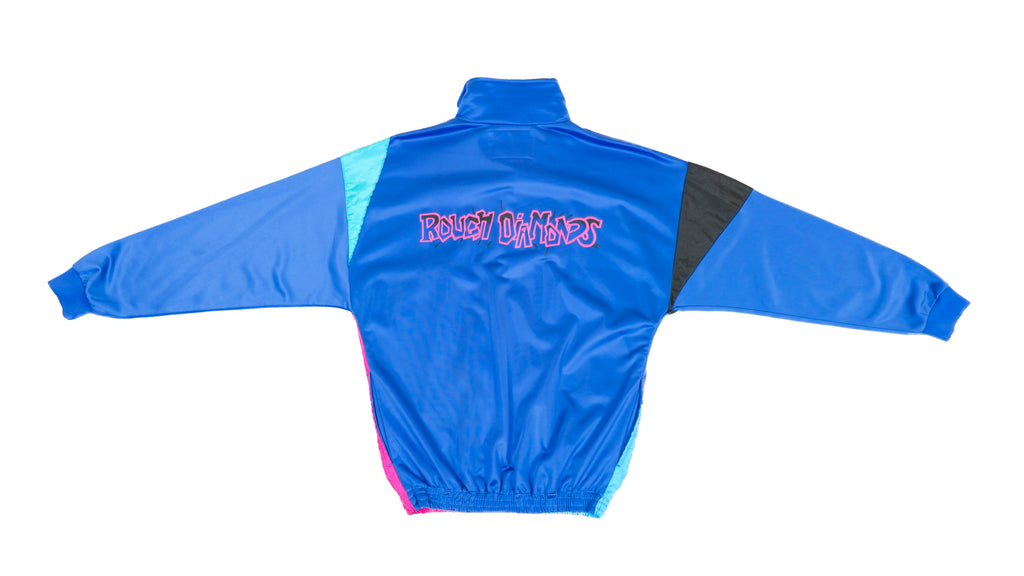 Umbro - Blue Rough Diamonds Colorblock Track Jacket 1990s Small Vintage Retro