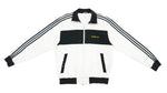 Adidas - Black & White Green Collection Windbreaker 1990s Medium Vintage Retro