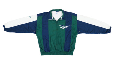 Reebok - Blue & Green Track Jacket 1990s Medium