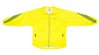 Adidas - Yellow with Black Stripes Windbreaker 1990s Large