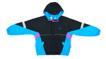 New Balance - Blue & Black Hooded  Windbreaker 1990s Large