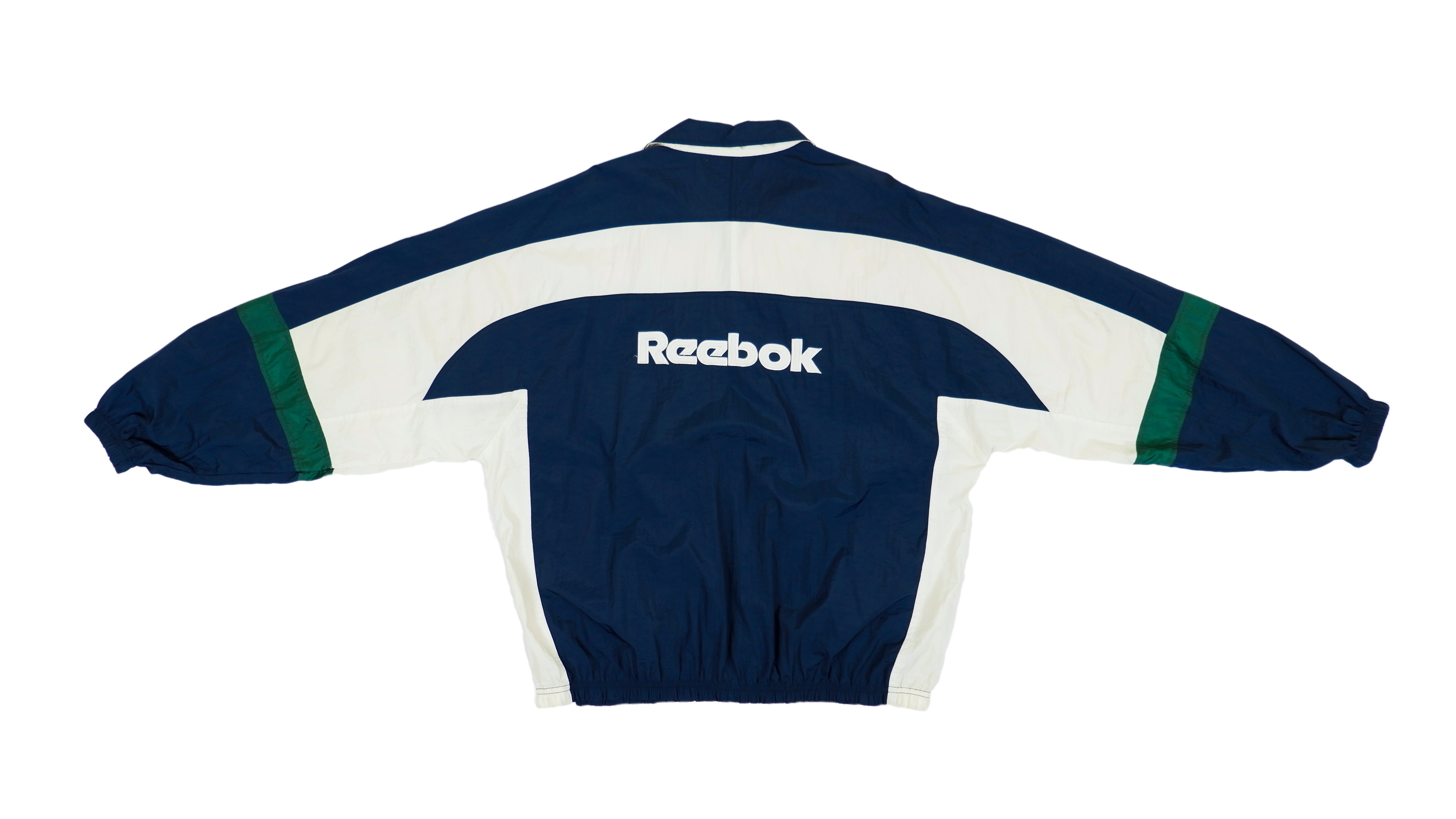 forfølgelse nød Forslag Vintage Reebok - Dark Blue & White with Green Stripe Track Jacket 1990s  Large – Vintage Club Clothing