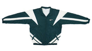 Vintage Retro Reebok Dark Green with Logo Design Windbreaker 1990s XX-Large