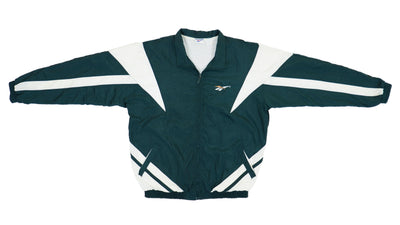 Reebok - Dark Green Tooth Design Windbreaker 1990s XX-Large