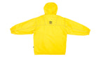 Adidas - Yellow Spell-Out Hooded Jacket 1990s Large Vintage Retro