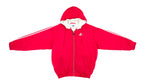 Adidas - Red Big Spell-Out Hooded Jacket 1990s Large Vintage Retro