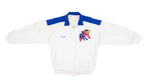 Adidas -  White with Blue Windbreaker 1990s Medium