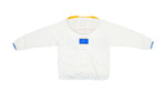 Vintage Retro Nike - White with Blue and Yellow Hooded Jacket 1990s Medium