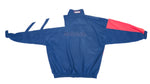Adidas - Blue with Red Spell-Out Windbreaker 1990s Large Vintage Retro