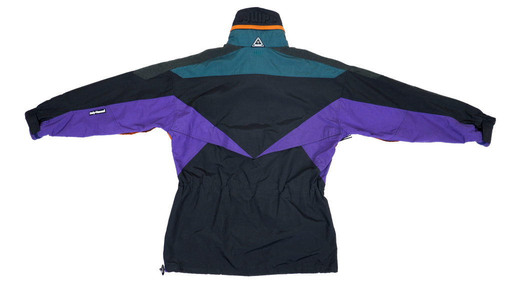 Helly Hansen - Black, Purple & Green Colorblock Jacket 1990s X-Large Vintage Retro 