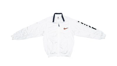 Nike - White Big Spell-out Track Jacket 1990s Medium