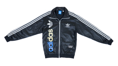 Adidas - Black  Chile 62 Spell-Out Windbreaker 1990s Large