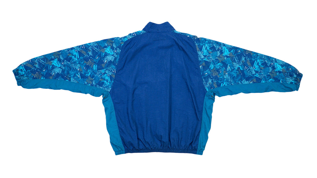 Nike - Blue Two-Tone Patterned Windbreaker 1990s X-Large Vintage Retro