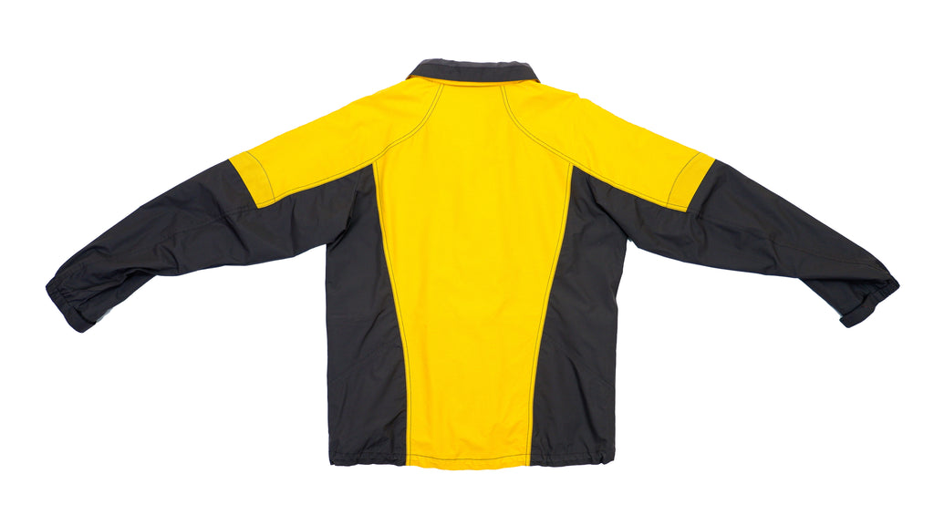 FILA - Black & Yellow Outdoor Optimax Jacket 1990s Medium Vintage Retro Waterproof