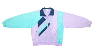 Puma - Light Purple & Light Blue Pastel Windbreaker 1990s Large