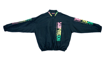 Surf Style - Black Mega Spell-out Windbreaker 1990s X-Large