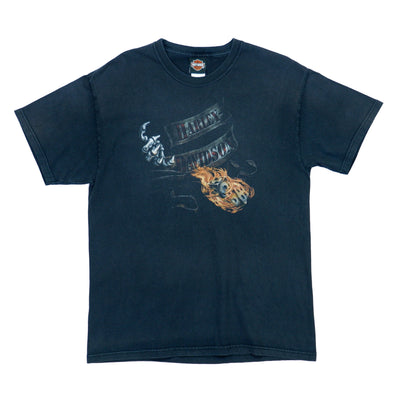 Harley Davidson - Black Fort Worth T-Shirt 1990s Large