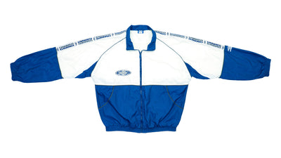 Umbro - Blue and White Taped Logo Windbreaker 1990s X-Large